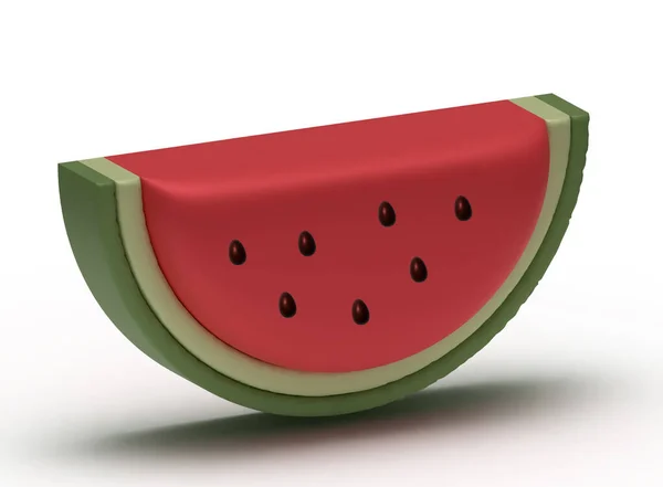Gesneden Rijpe Watermeloen Gesneden Vector Geïsoleerd Witte Achtergrond Lekkere Verse — Stockvector