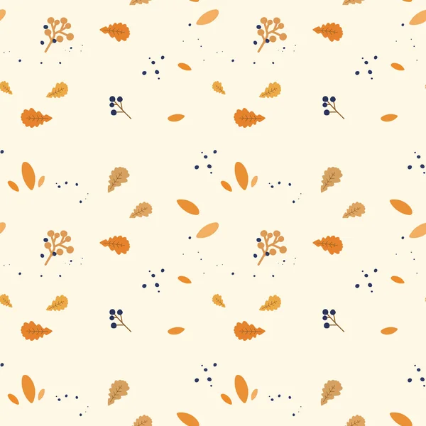 Осенняя Векторная Иллюстрация Апельсиновыми Листьями — стоковый вектор