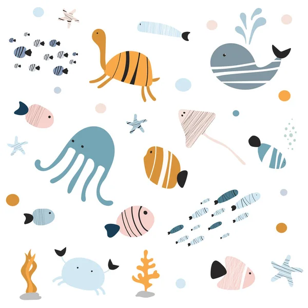 Su altı dünyasının çocuk resimleri.