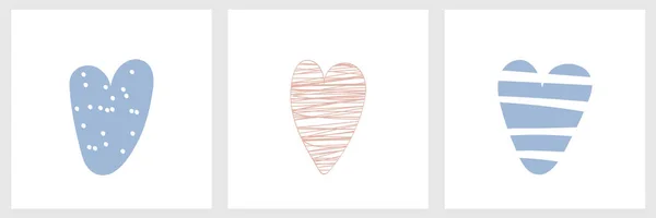 Dessins Vectoriels Coeur Amour Pour Décoration Mariage Saint Valentin Cartes — Image vectorielle