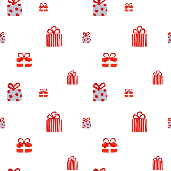 Regalos Navidad Patrón Sin Costuras Para Diseño Decoración Año Nuevo — Vector de stock