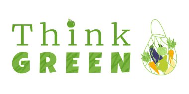 Çevre dostu vektör sloganı ekoloji koruması ve ürünlerin yeniden kullanımı. Yeşil gezegen çevre konsept tasarımı