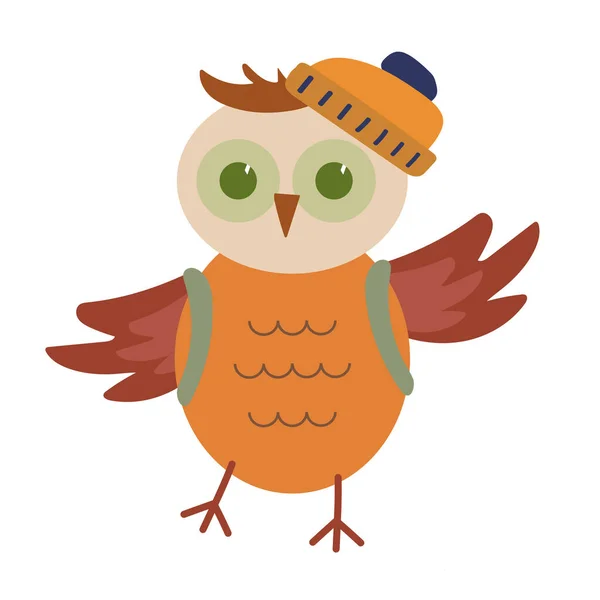 Owl Cartoon Illustration Symbol Knowledge Education Elementary School Cute Bird — Stock vektor