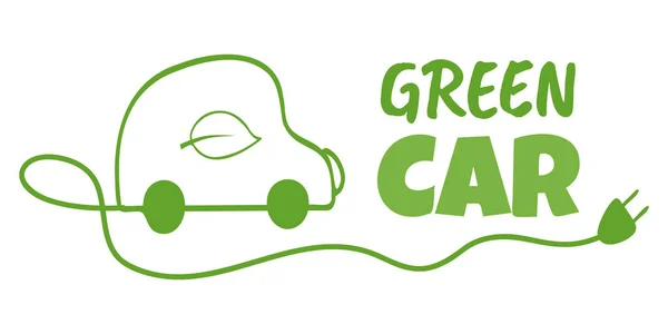 Eco Friendly Car Vector Illustration Ecology Protection Alternative Fuel Energy — Διανυσματικό Αρχείο