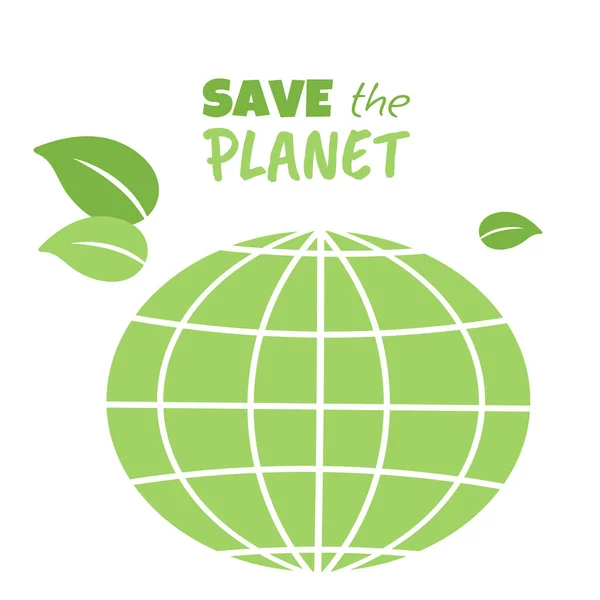 Eco Friendly Planet Vector Illustration Ecology Protection Idea Green Globe — Stockvector