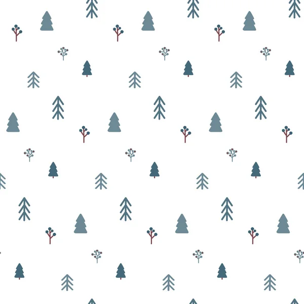 Christmas Tree Seamless Pattern New Year Design Decoration Festive Paint — 스톡 벡터