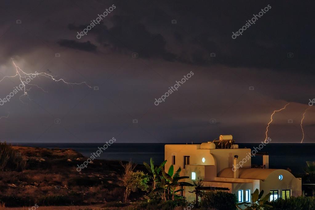 Lightning over beach house — Stock Photo © mahout 21135719