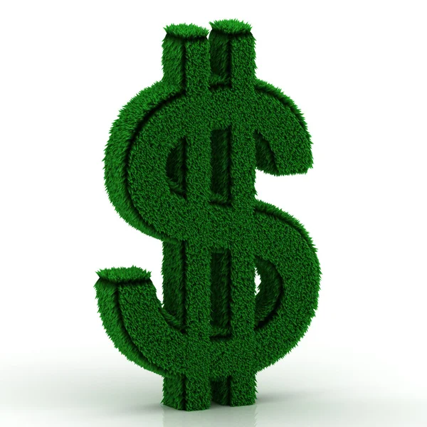 Naturrasen-Dollar-Symbol — Stockfoto