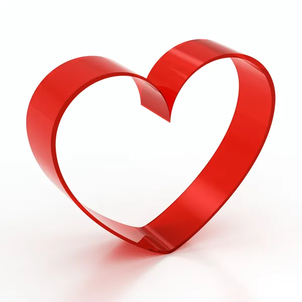 Red glass heart-shaped — Stock Photo, Image