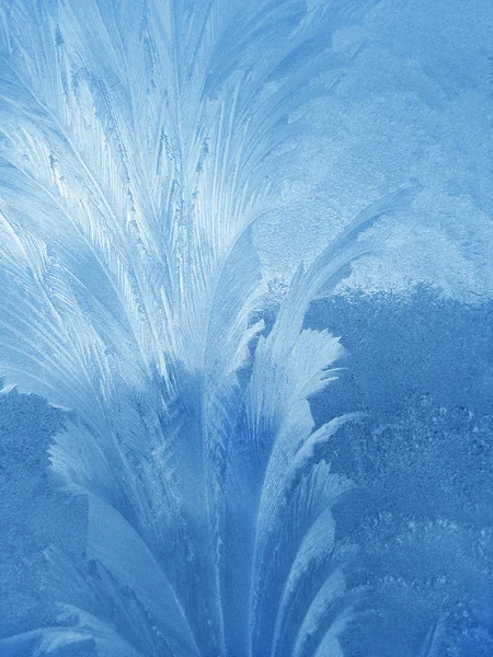 Ice natural pattern on winter window — Stock Photo, Image