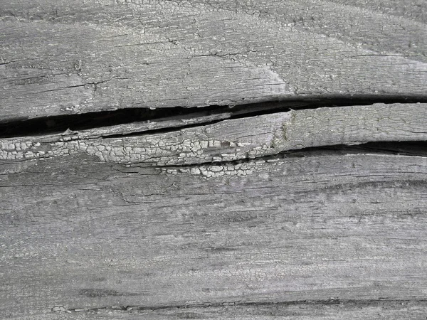 Oude houten textuur met grote scheuren — Stockfoto