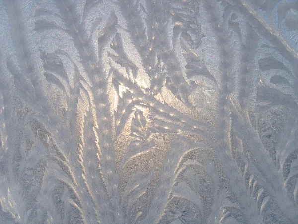 Ice natural pattern on glass — Stock Photo, Image