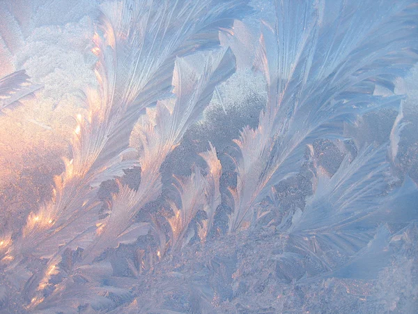 Візерунок льоду на склі — стокове фото