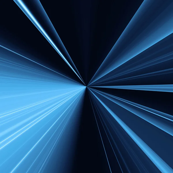 Fondo azul abstracto con líneas de luz concéntricas entrando en — Foto de Stock