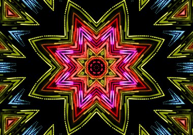 Abstract color pattern on black