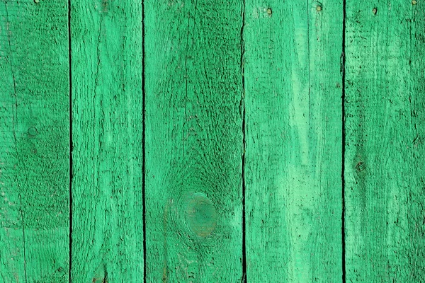 Texture of wooden green fence — Stock Photo, Image