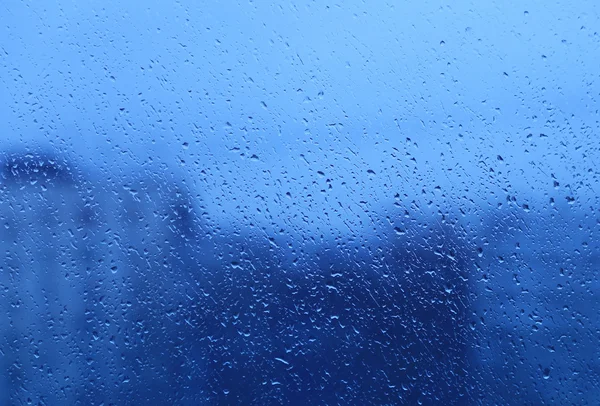 Gotas de água naturais em vidro — Fotografia de Stock