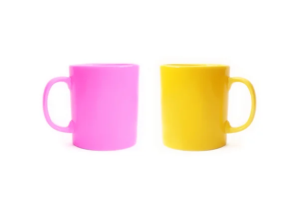 Deux tasses en céramique de couleur — Photo