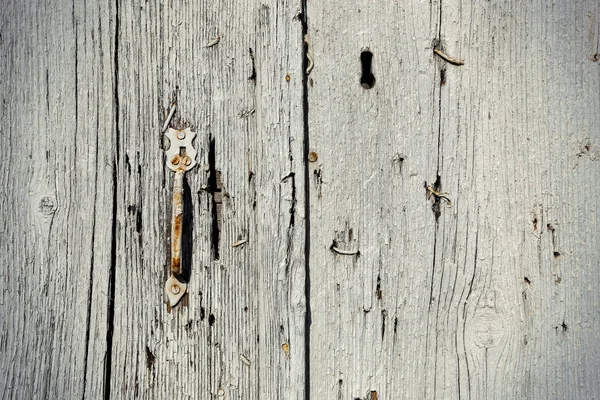 Vintage wooden door with handle — Stock Photo, Image