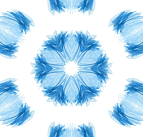 Soyut mavi kalem çizilmiş desen — Stok fotoğraf