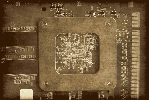 Elektronische circuit bord grunge achtergrond — Stockfoto