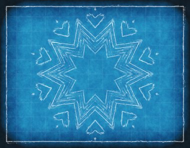 mavi arka plan beyaz soyut şekli ile