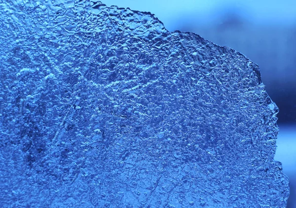Makro Niebieskiego Lodu Szklanym Tle Naturalna Tekstura — Zdjęcie stockowe