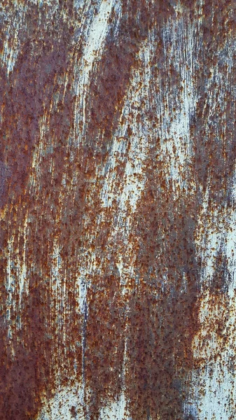 Текстура Окрашенной Металлической Стены Покрытой Ржавчиной Времени Погодных Условий — стоковое фото