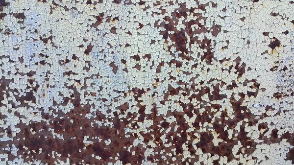 Textura Pared Oxidada Metal Viejo Con Pintura Agrietada Del Tiempo — Foto de Stock