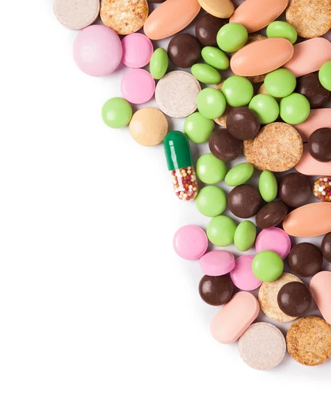 Heap of colorful pills — Stock Photo, Image