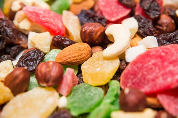 Nuts and dried fruits — Stock Photo, Image