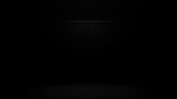 Ouverture Porte Dans Chambre Noire Obscurité Complète Changeant Lumière Aveuglante — Video