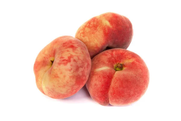 Three ripe fig peach on white — Stock Photo, Image