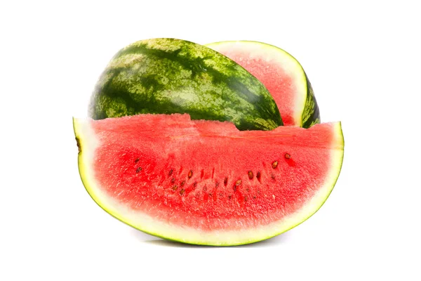 Verse, rijpe sappige watermeloen. shot op wit — Stockfoto