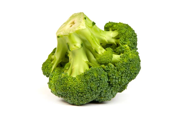 Single broccoli floret isolated on white — Stock Photo, Image