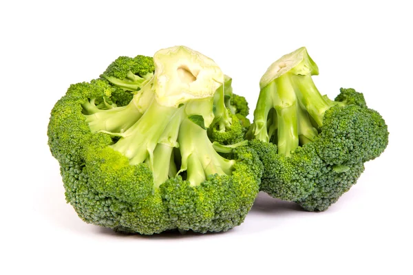 Single broccoli floret isolated on white — Stock Photo, Image