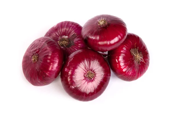 Group of a red onions, isolated on white — Stock Photo, Image