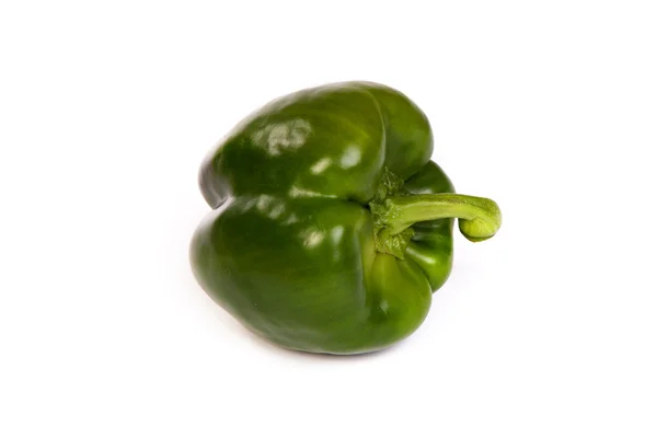 A green sweet bell pepper isolated on white — Stock Photo, Image