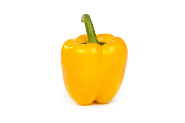 Eine gelbe Glocke Paprika isoliert auf weiß — Stockfoto