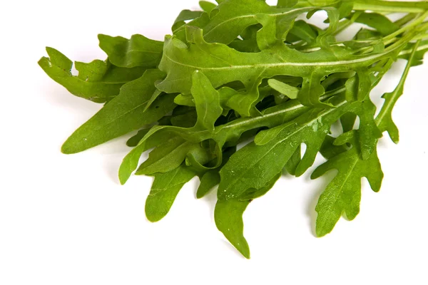 Arugula (rucola) fresh heap leaf isolated on a white background — Stock Photo, Image