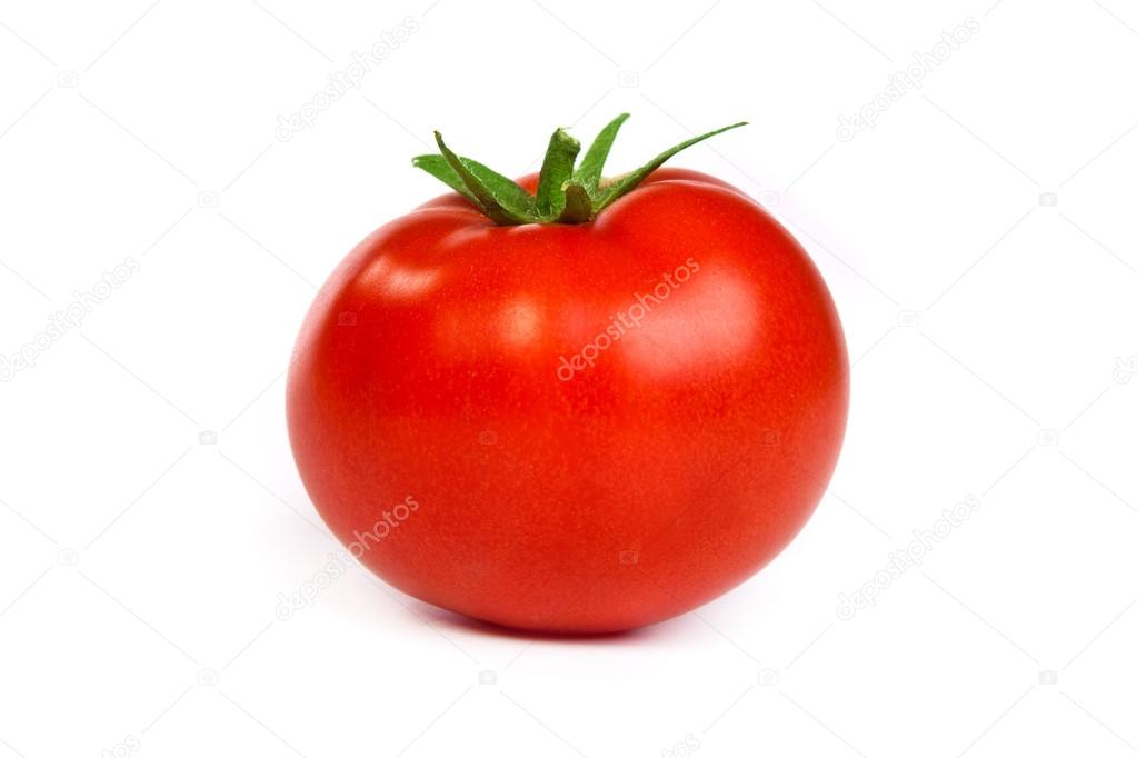 Fresh red tomato isoated on white