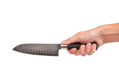 izole bir mutfak kinfe elini tutuyor