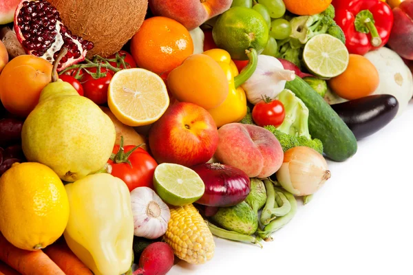 Huge group of fresh vegetables and fruits — Stock Photo, Image