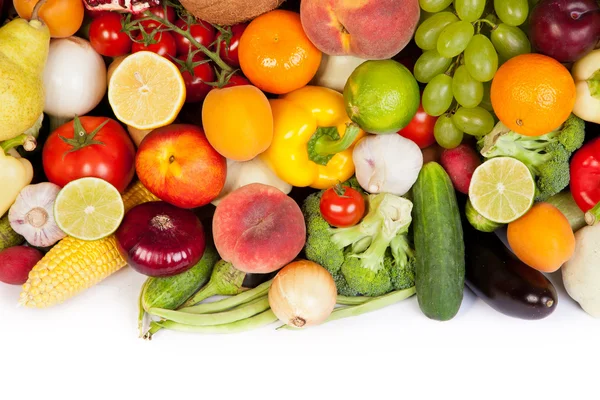 Τεράστια ομάδα από φρέσκα λαχανικά και φρούτα — Φωτογραφία Αρχείου