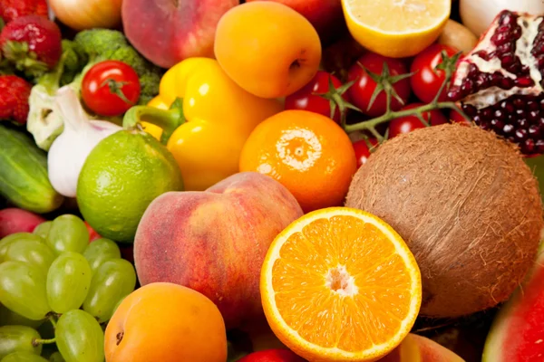 Obrovská skupina čerstvé zeleniny a ovoce — Stock fotografie