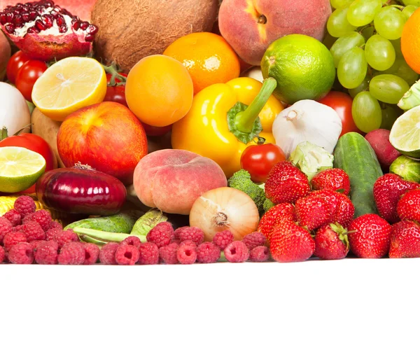 Enorme grupo de verduras y frutas frescas — Foto de Stock