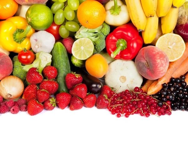 Grand groupe de légumes et fruits frais — Photo