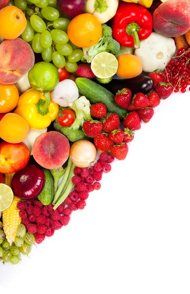 Огромная группа свежих овощей и фруктов — стоковое фото
