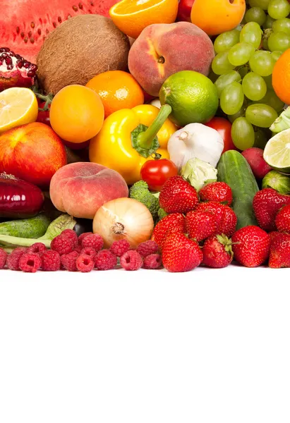 ताजा सब्जियों और फलों का विशाल समूह — स्टॉक फ़ोटो, इमेज