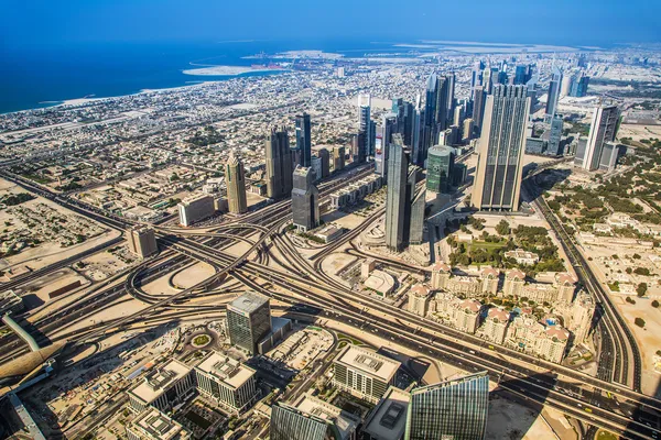 Downtown Dubaj. východ Spojené arabské emiráty architektura — Stock fotografie